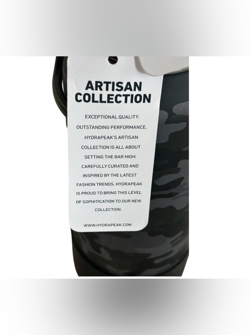 HYDRAPEAK Artisan Collection Black Camo 32oz Tumbler Bottle Stainless Steel NEW - Picture 6 of 7